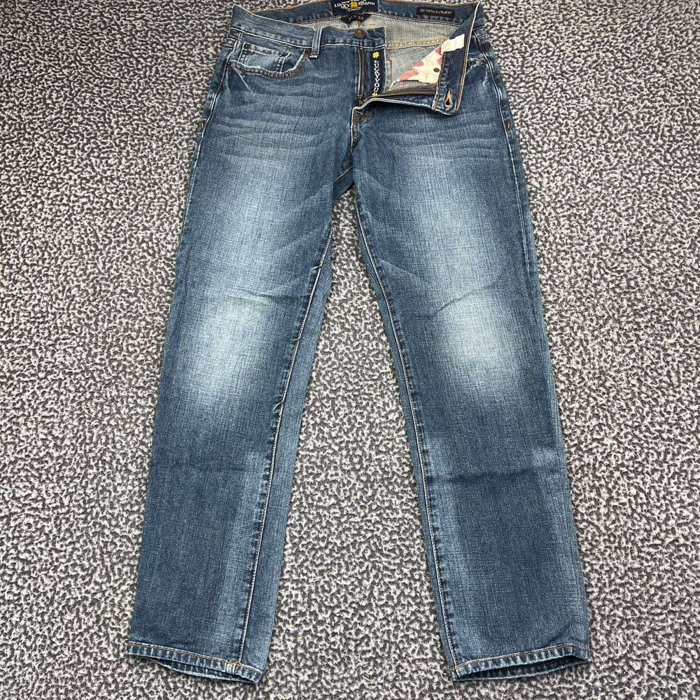 Lucky Brand 361 Vintage Straight Jeans Men 31x32 Blue Denim Pants Faded